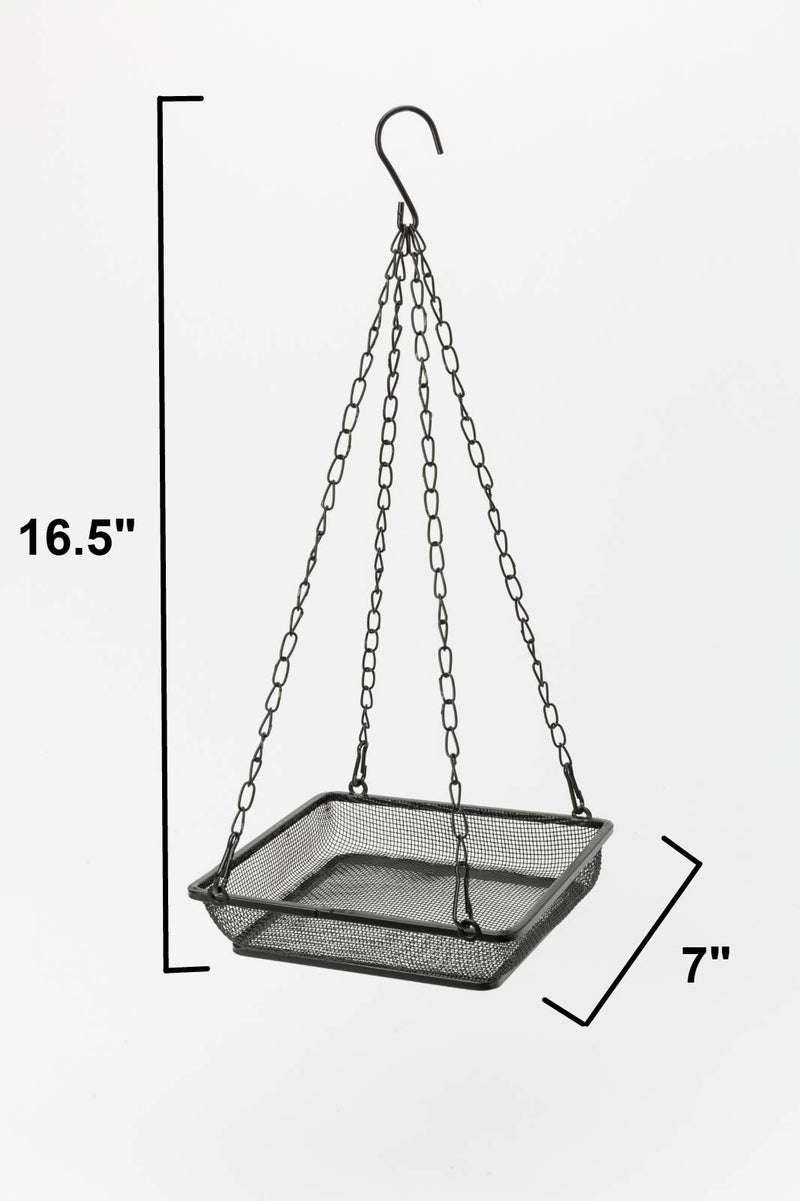 WOSIBO Hanging Feeder Seed Tray, Platform Metal Mesh , Outdoor Garden Decoration for Wild Backyard Attracting Birds - Image 2